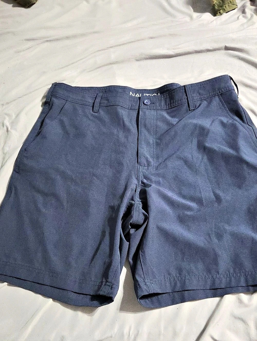 Nautica Stretch Deck Short Men's Flat Front Shorts in Blue